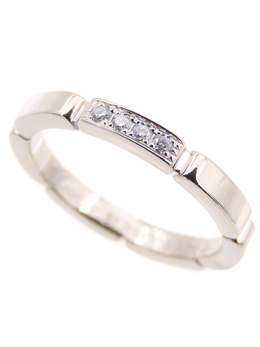 Cartier Maillon Panthere Ring 51 White Gold 18k Diamond